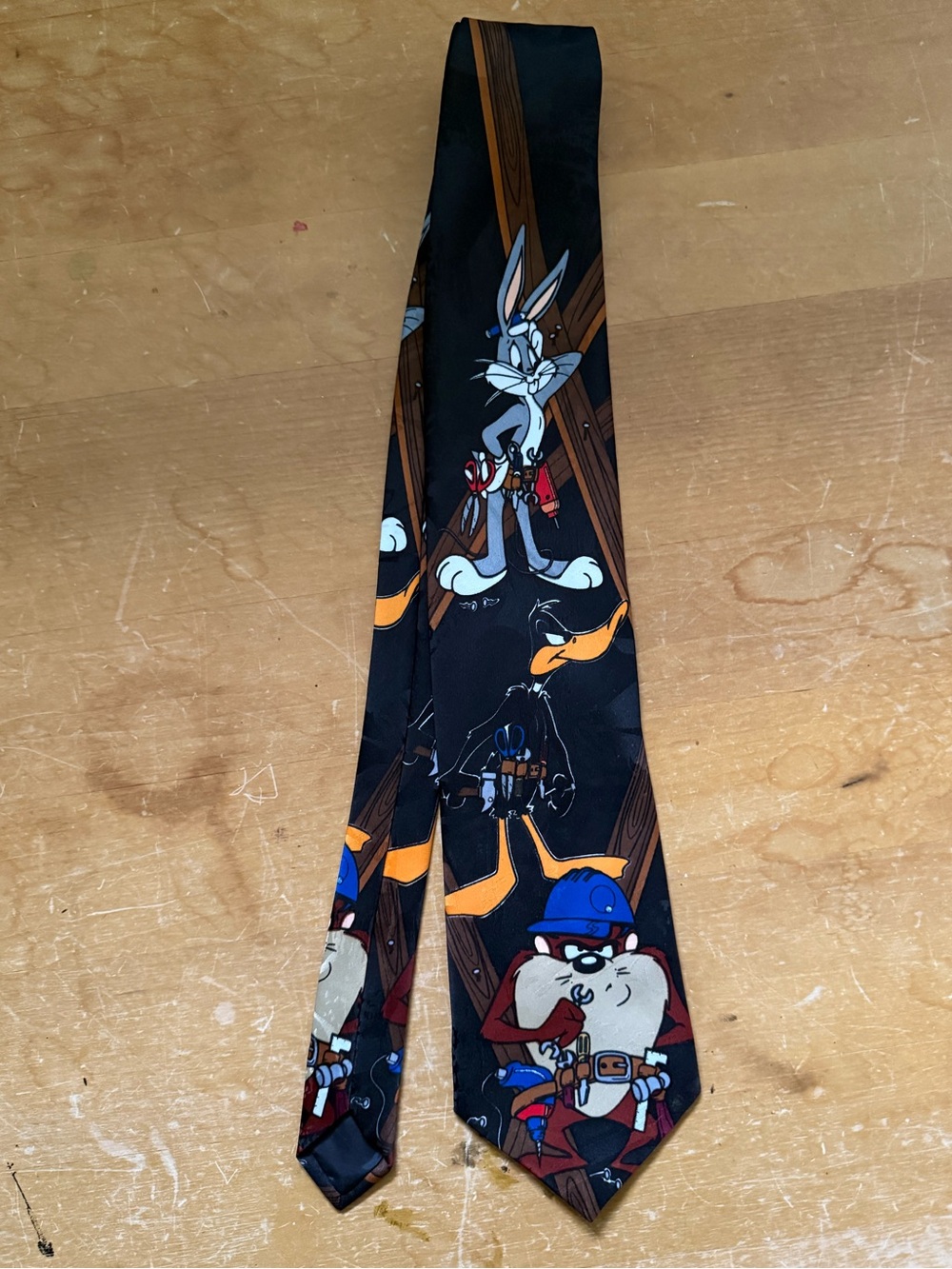 Vintage 1995 Looney Tunes Mania Construction Necktie